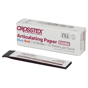 15. Артикуляционная бумага подк. 6кн*12л, красно-голубая/ Crosstex, США