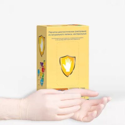 Перчатки латекс. нестер. неопудр. смотровые M /Safe Care/50/500 арт. XL 201