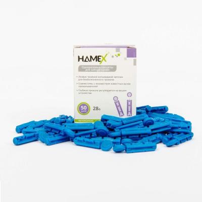 Ланцет для глюкометра 28G Hamex, 50 шт./упак