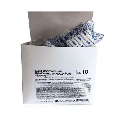 Бинт когезивный 10м х 6см (самофиксирующийся) "Вариант"  /10/