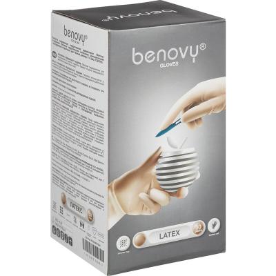 Перчатки латекс. стер. хирур. неопудр. текстур. анат. формы р.7,5 50 пар/уп /Benovy/400