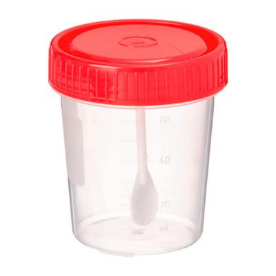 Контейнер для сбора биологического материала стерил. с ложечкой 60 мл./ Пластилаб-Рус/500/