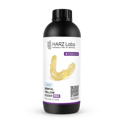 15. Материал для 3D-печати на основе полимеров Dental yellow clear Pro (LCD/DLP), 1кг/ Harz (Н)