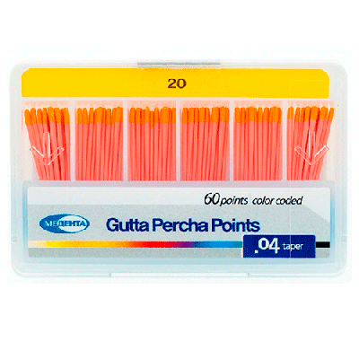 15. Штифты гуттаперч. 04 №20, 60 шт/уп/ Медента