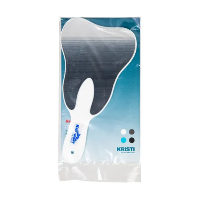 15. Зеркало пациента в форме зуба с ручкой, цвет белый, 17*14 см/ Кристидент