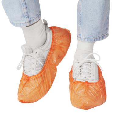 Бахилы 35 мкр с двойной резинкой оранжевые /EleGreen/2000