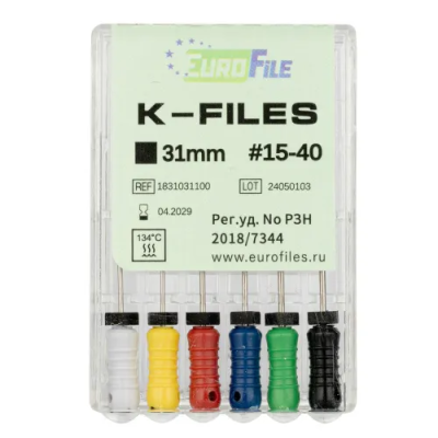 15. К-файлы 31мм №15-40, 6шт/уп / Еврофайл