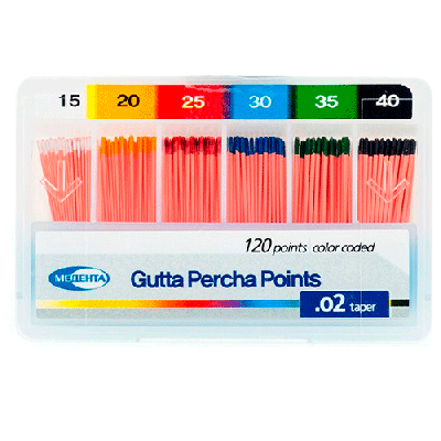 15. Штифты гуттаперч. 02 №15-40, 120 шт/уп/ Медента