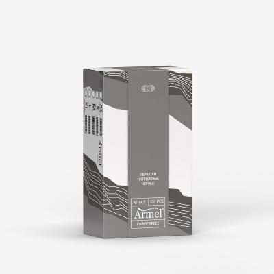 Перчатки нитрил. нестер. текстур. неопудр. черные M 50 пар/уп /Armel/500/