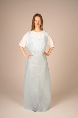 Фартук дл. 150см, спанбонд ламинированный пл.40, голуб нестер. Инмедиз 