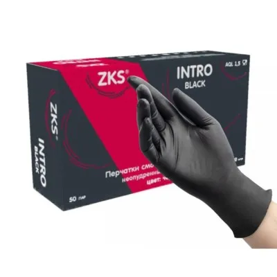 Перчатки нитрил. нестер. черные XS /ZKS/50/500/