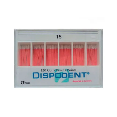 15. Штифты гуттаперч. 02 №15, 120шт/уп/ Дисподент