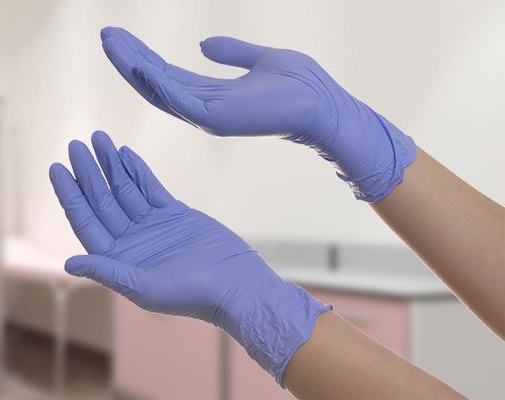 Перчатки нитрил. нестер. текстур. голубые S /NORMA/50/500