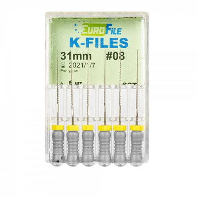 15. К-файлы 31мм №08, 6шт/уп / Еврофайл