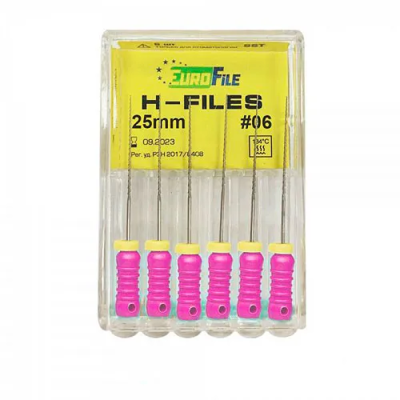 15. Корневой бурав Н-файл №06, 25 мм, 6шт/уп/ Еврофайл