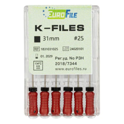 15. К-файлы 31мм №25, 6шт/уп / Еврофайл