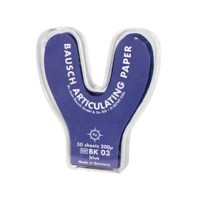 15. Артикуляционная бумага (Бауш) BK 03, подкова, 50 листов, 200 мкм, синяя/ Bausch
