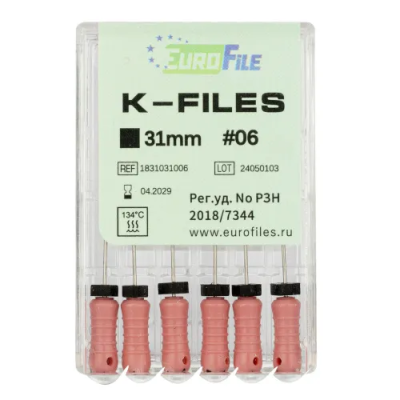 15. К-файлы 31мм №06, 6шт/уп / Еврофайл