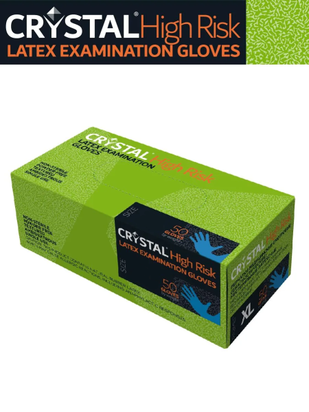 Перчатки латекс. нестер. неопудр. смотровые L High Risk /Crystal/25/250