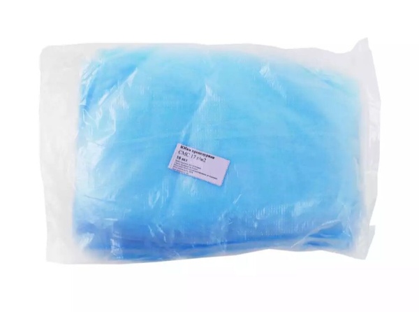 Юбка для гинекологического осмотра одноразовая пл.25 г/м2, 55 см, голубая, 10шт