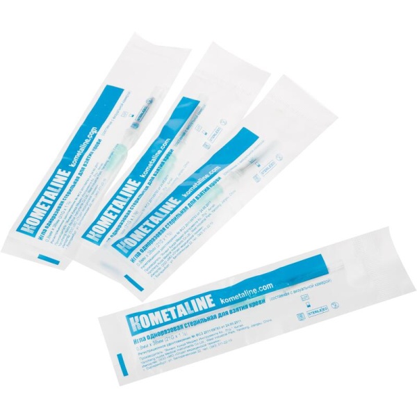 Игла двусторонняя с визуальной камерой 21G*1 0,8*38 KometaLine /100/2000